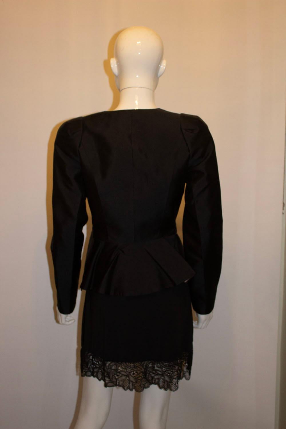 Vintage Amanda Wakeley Black Silk Jacket For Sale 3