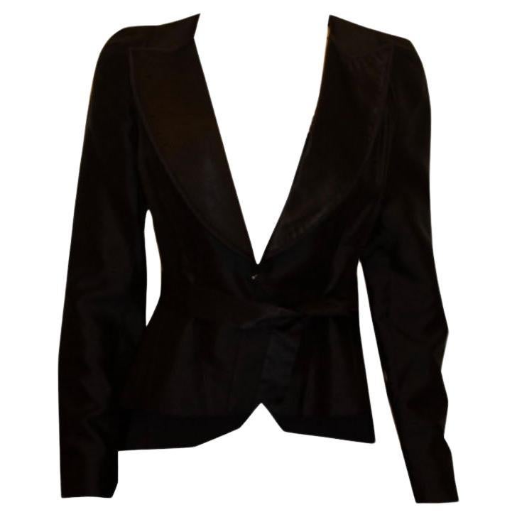 Vintage Amanda Wakeley Black Silk Jacket For Sale
