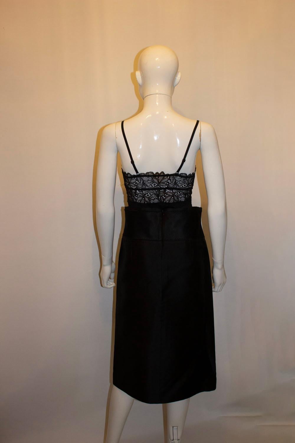 Vintage Amanda Wakeley Black Silk Skirt In Good Condition For Sale In London, GB