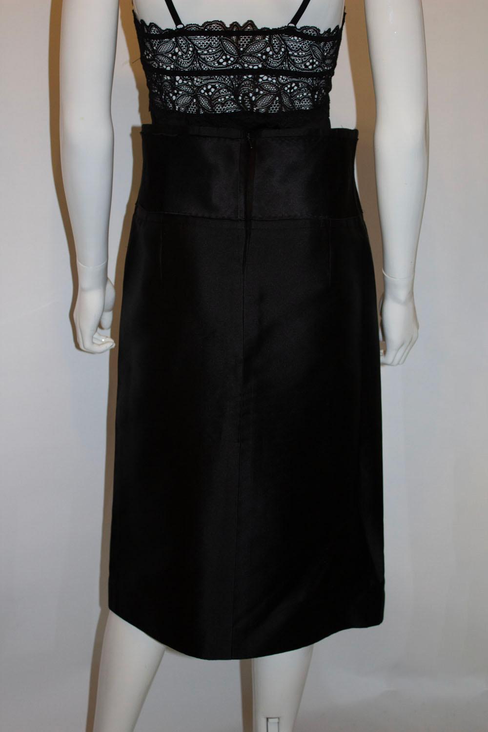 Women's Vintage Amanda Wakeley Black Silk Skirt For Sale