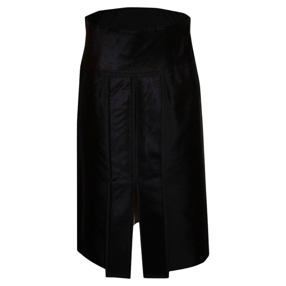 Vintage Amanda Wakeley Black Silk Skirt For Sale
