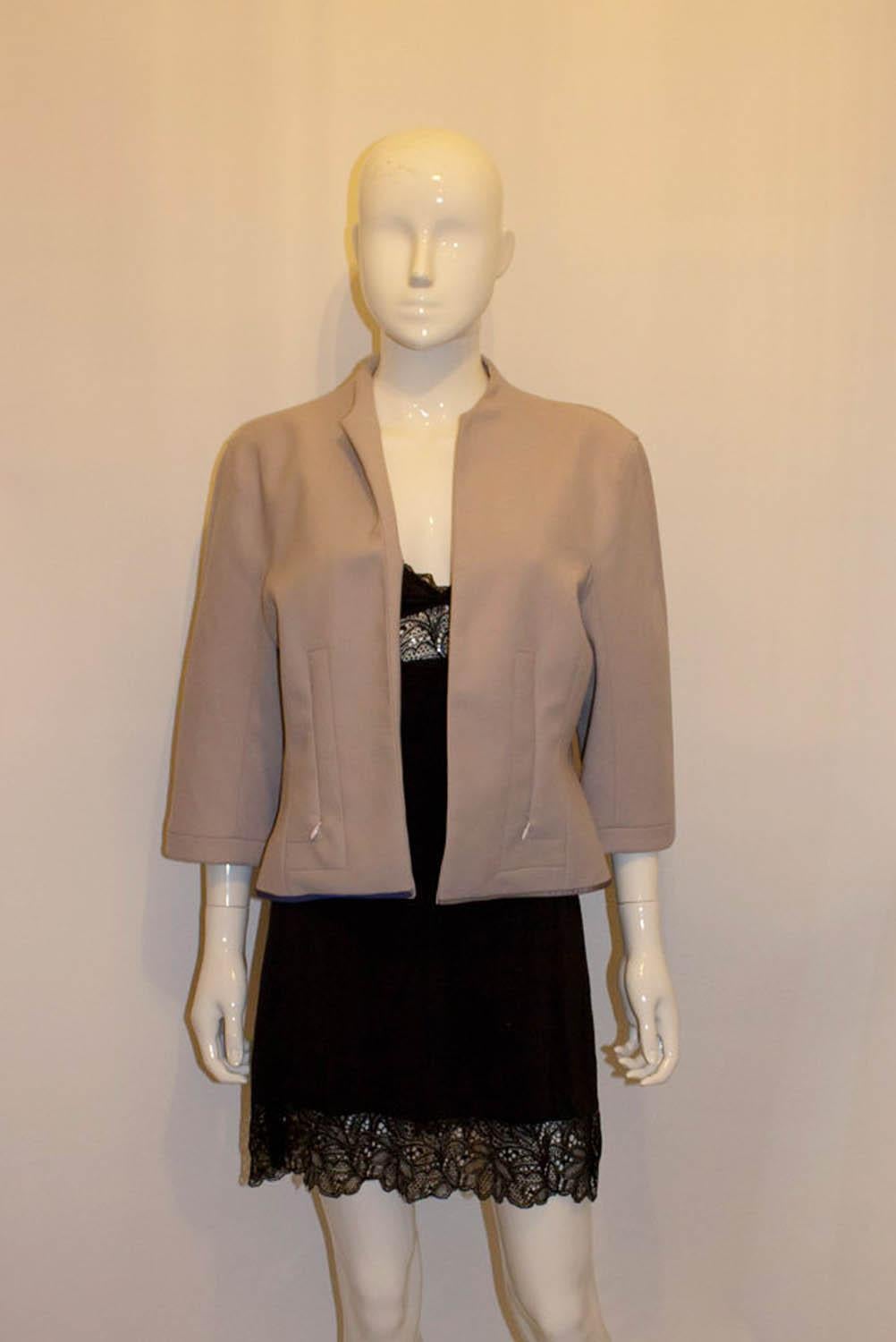 Brown Vintage Amanda Wakeley Silver/Grey Wool Jacket For Sale