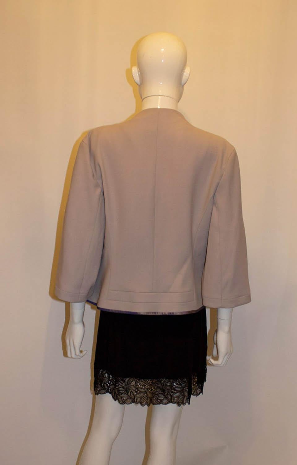 Vintage Amanda Wakeley Silver/Grey Wool Jacket In Good Condition For Sale In London, GB