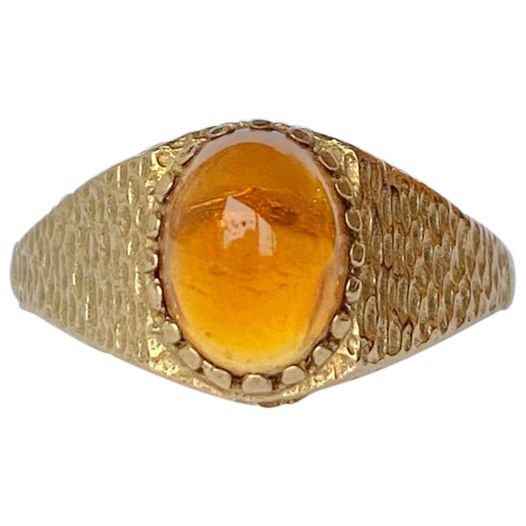Vintage Amber and 9 Carat Gold Ring