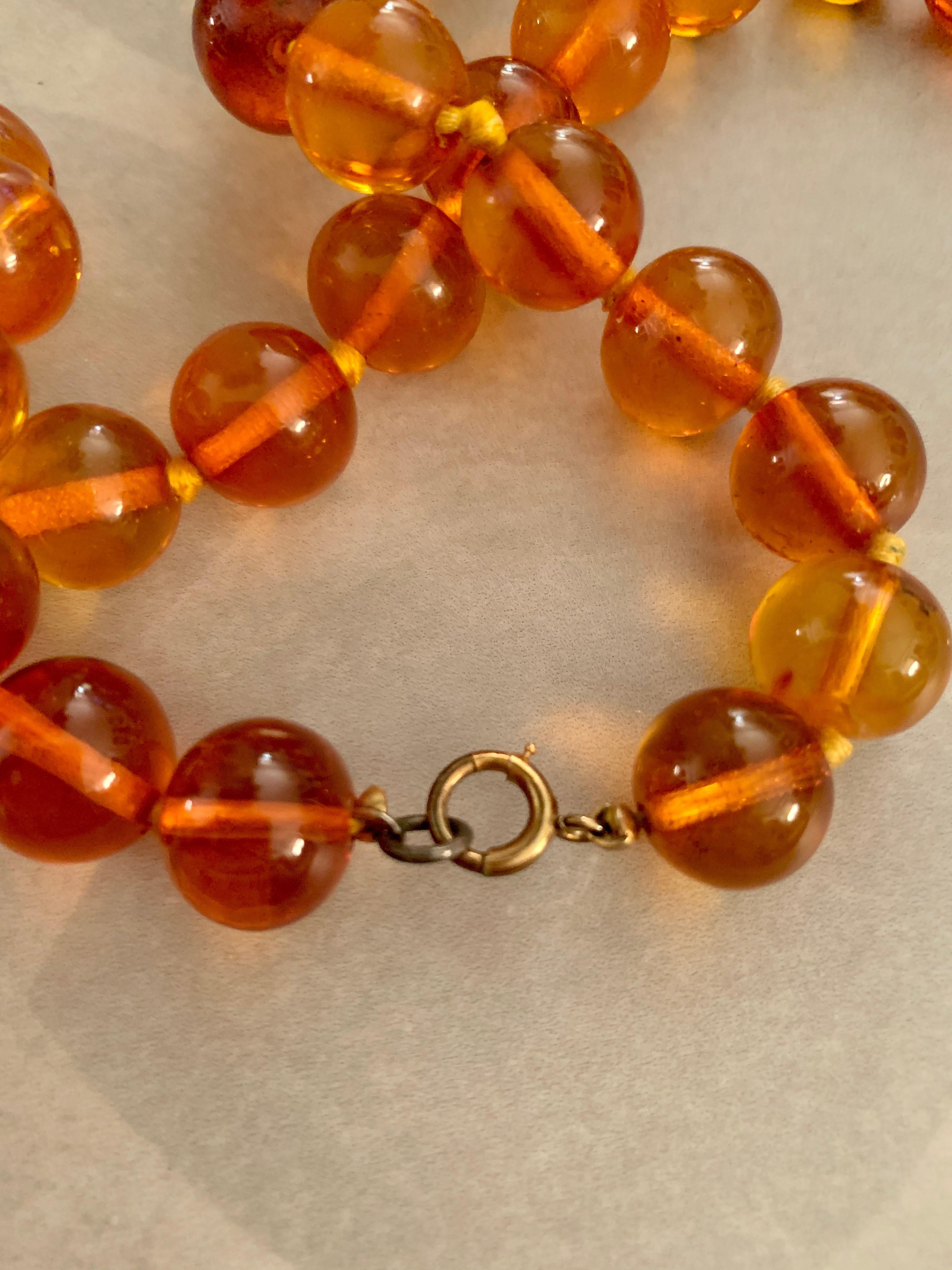 amber bead necklace vintage