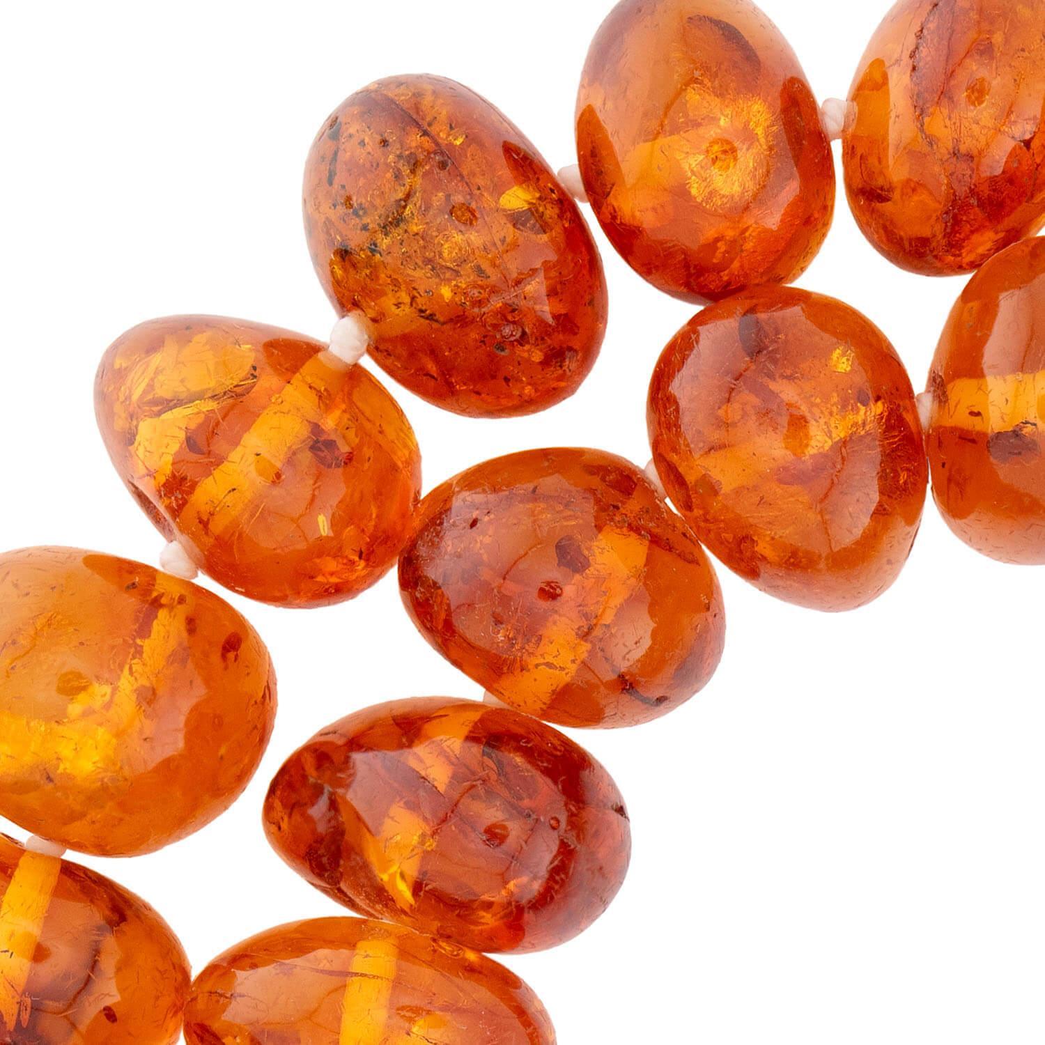 Retro Vintage Amber Bead Necklace 24