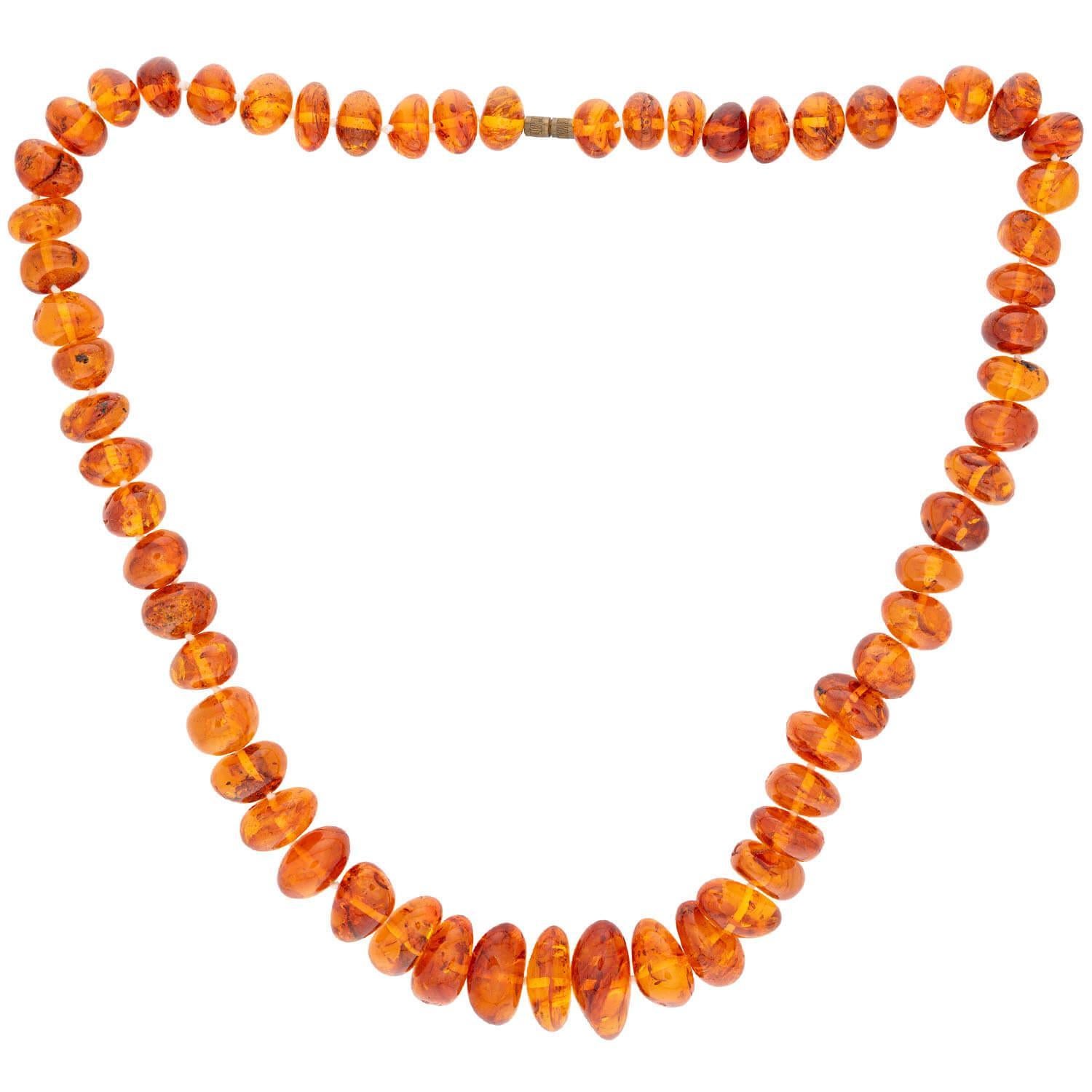 Vintage Amber Bead Necklace 24