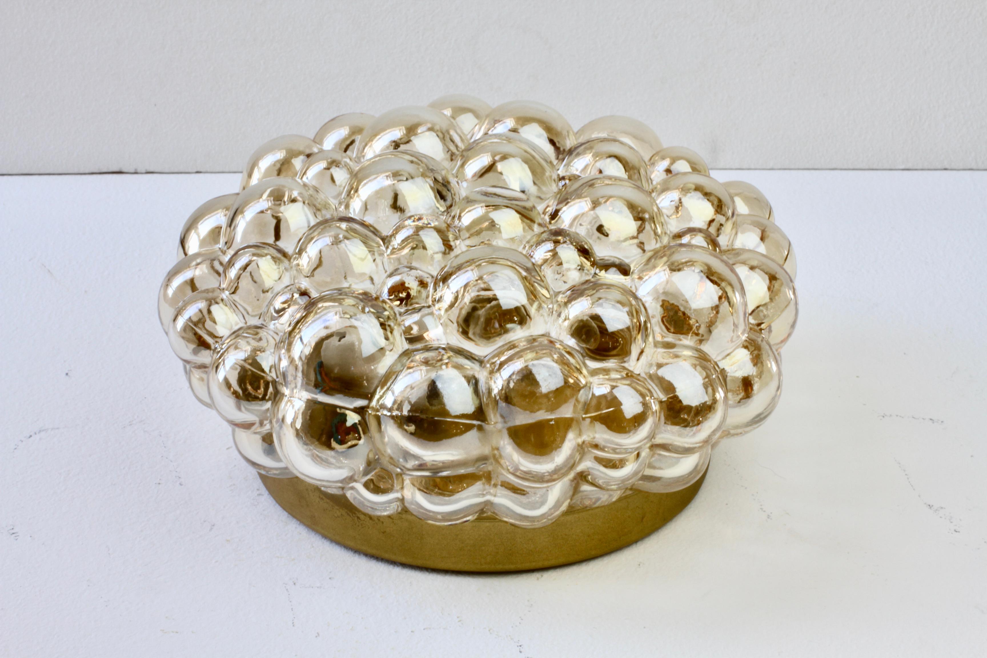 Gilt Vintage Amber Bubble Glass Wall Light Helena Tynell for Limburg (attr.), 1960s