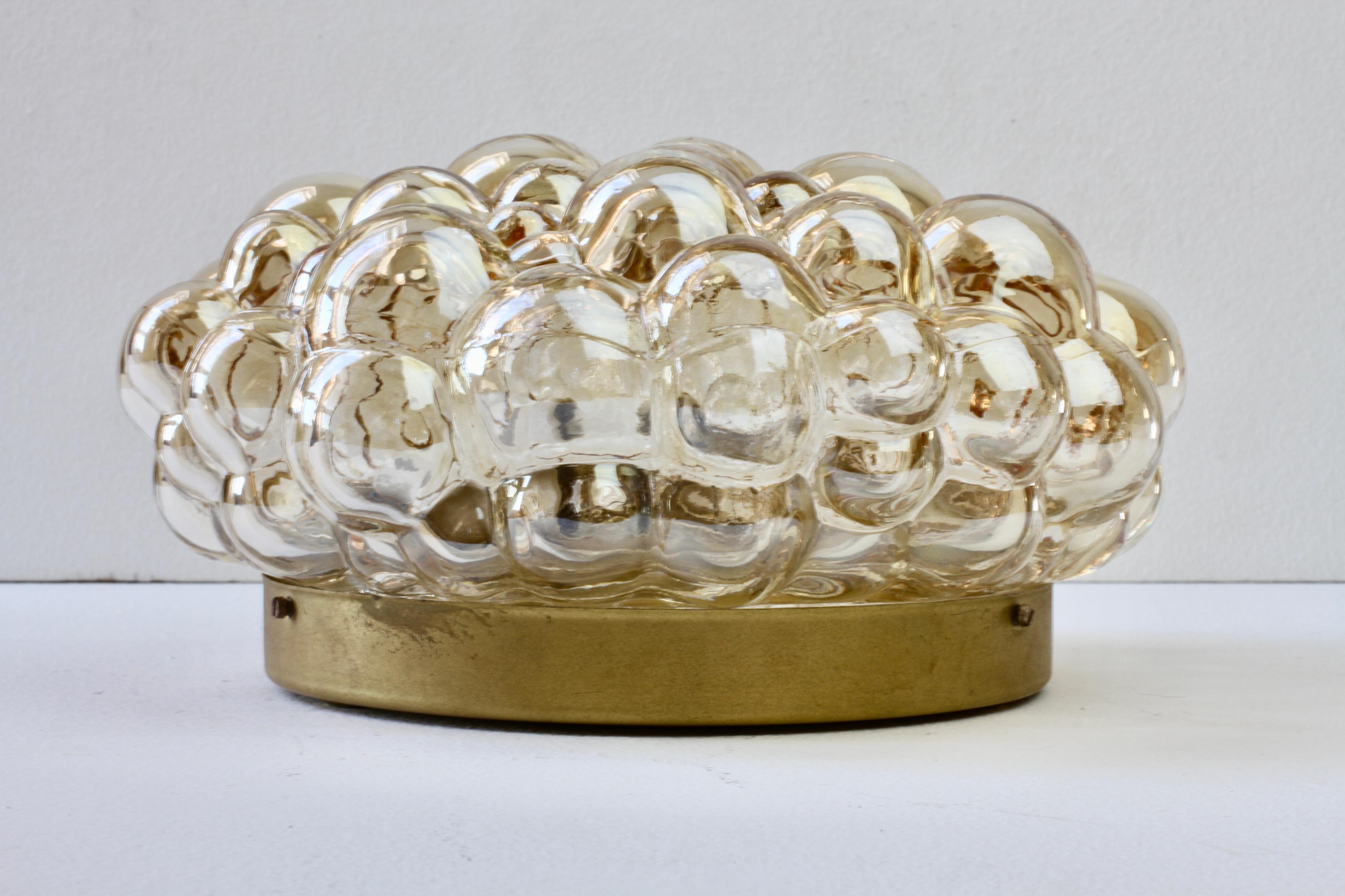Vintage Amber Bubble Glass Wall Light Helena Tynell for Limburg (attr.), 1960s In Fair Condition In Landau an der Isar, Bayern