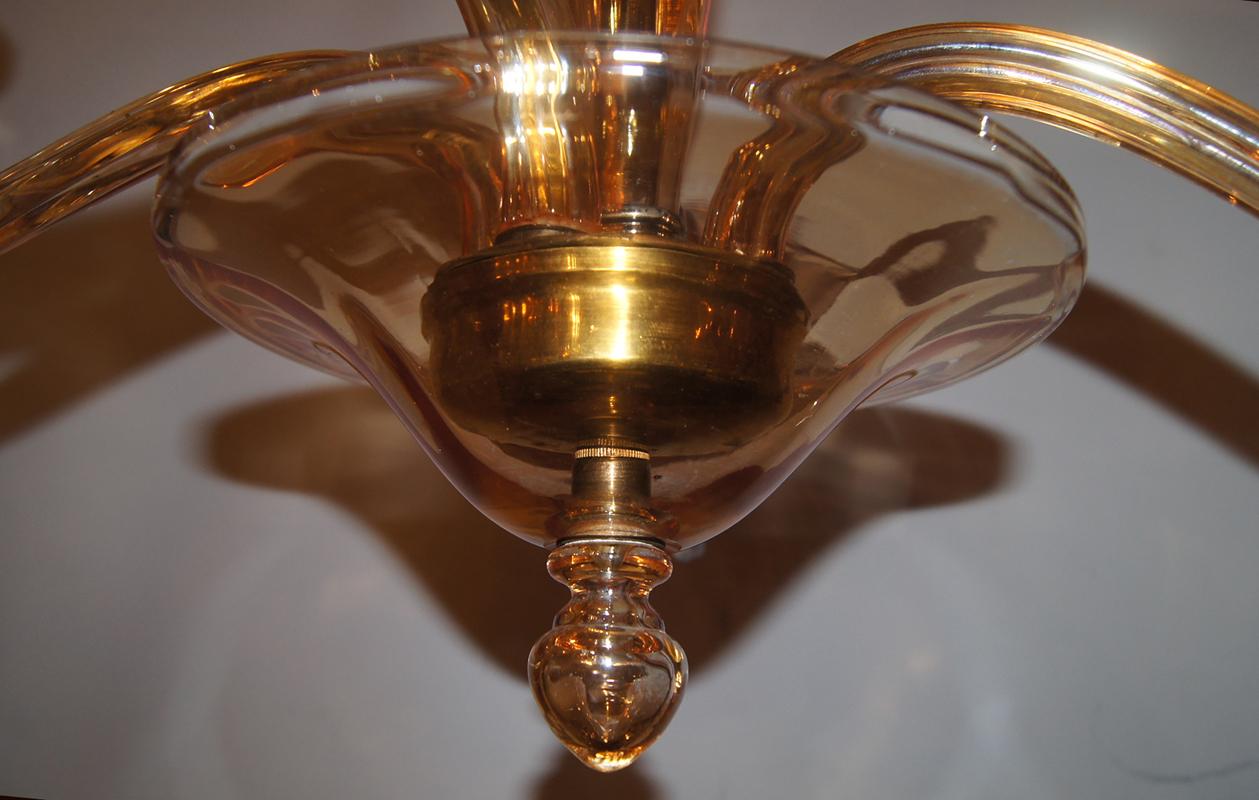 Mid-20th Century Vintage Amber Color Murano Chandelier