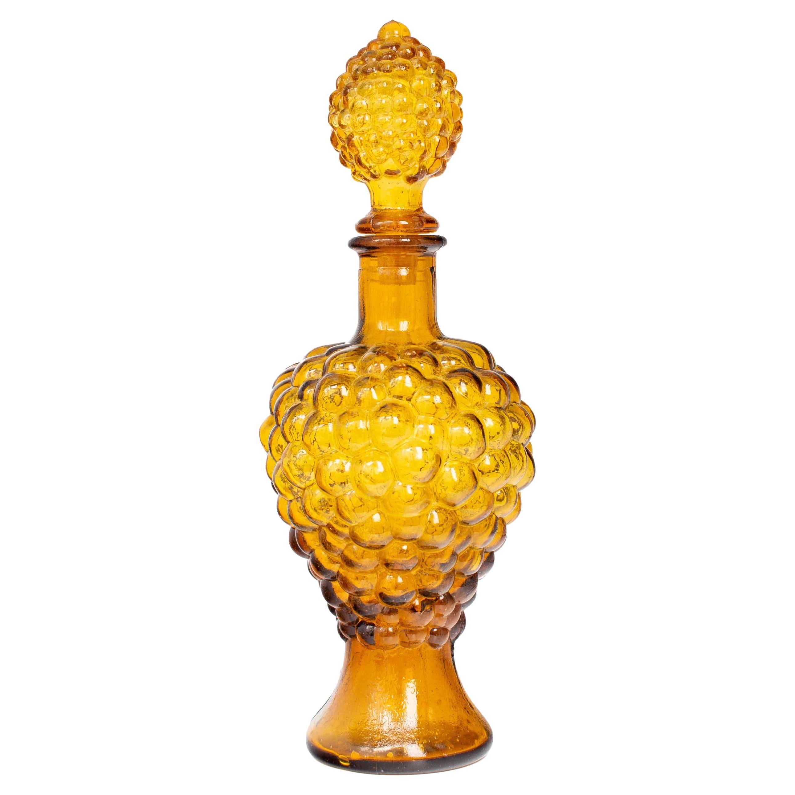Vintage Amber Glass Decanter Bottle