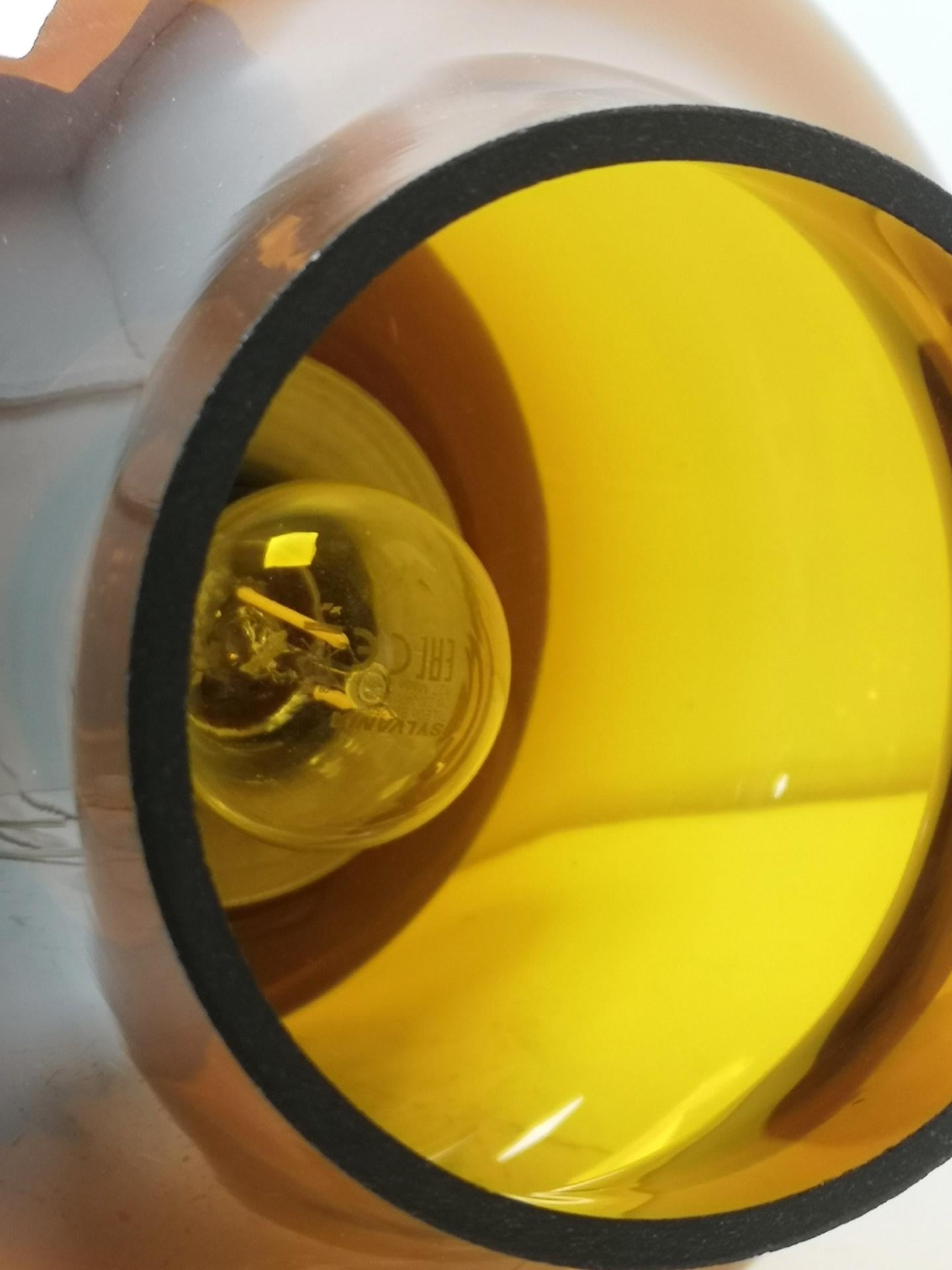 Lampe aus Bernsteinglas im Vintage-Stil, 1970er Jahre 5