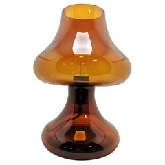 Vintage Amber Glass Lamp, 1970s