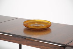 Bandeja vintage de vidrio ámbar de Erik Hoglund para Boda Glasbruk, años 60