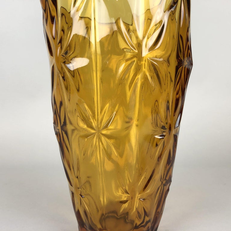 Vintage Amber Glass Vase, 1970s For Sale at 1stDibs