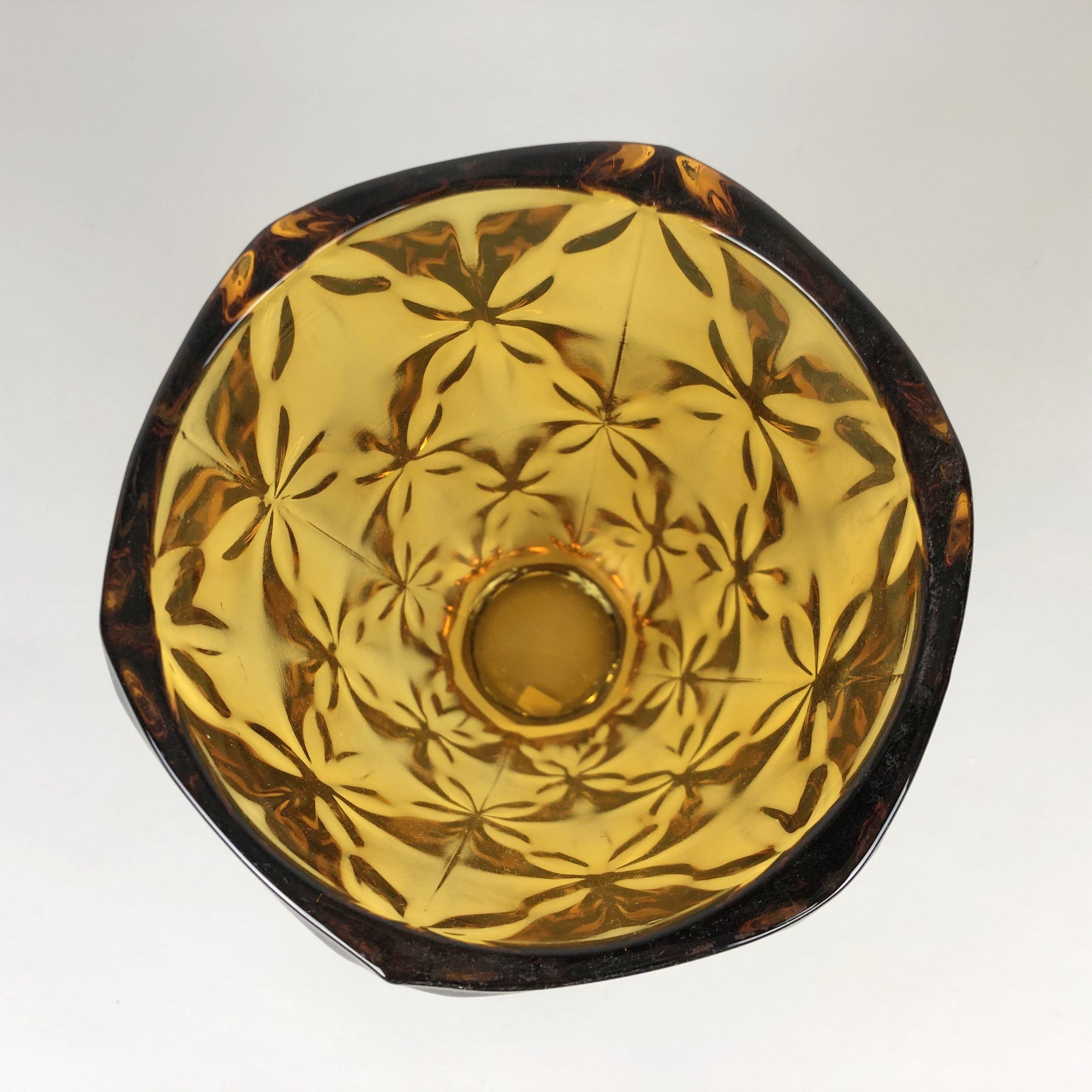 amber glass vase vintage