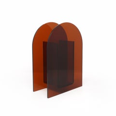 Vintage Amber Lucite Vase