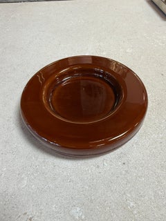 Vintage Amber Metal Lidded Box with Insert