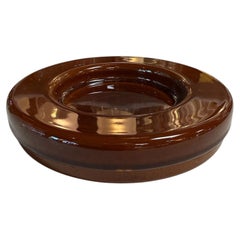 Vintage Amber Metal Lidded Box with Insert