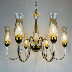 Vintage Amber Murano Chandelier De Majo, Italy, 1970s