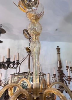 Vintage Amber Murano Glass Chandelier