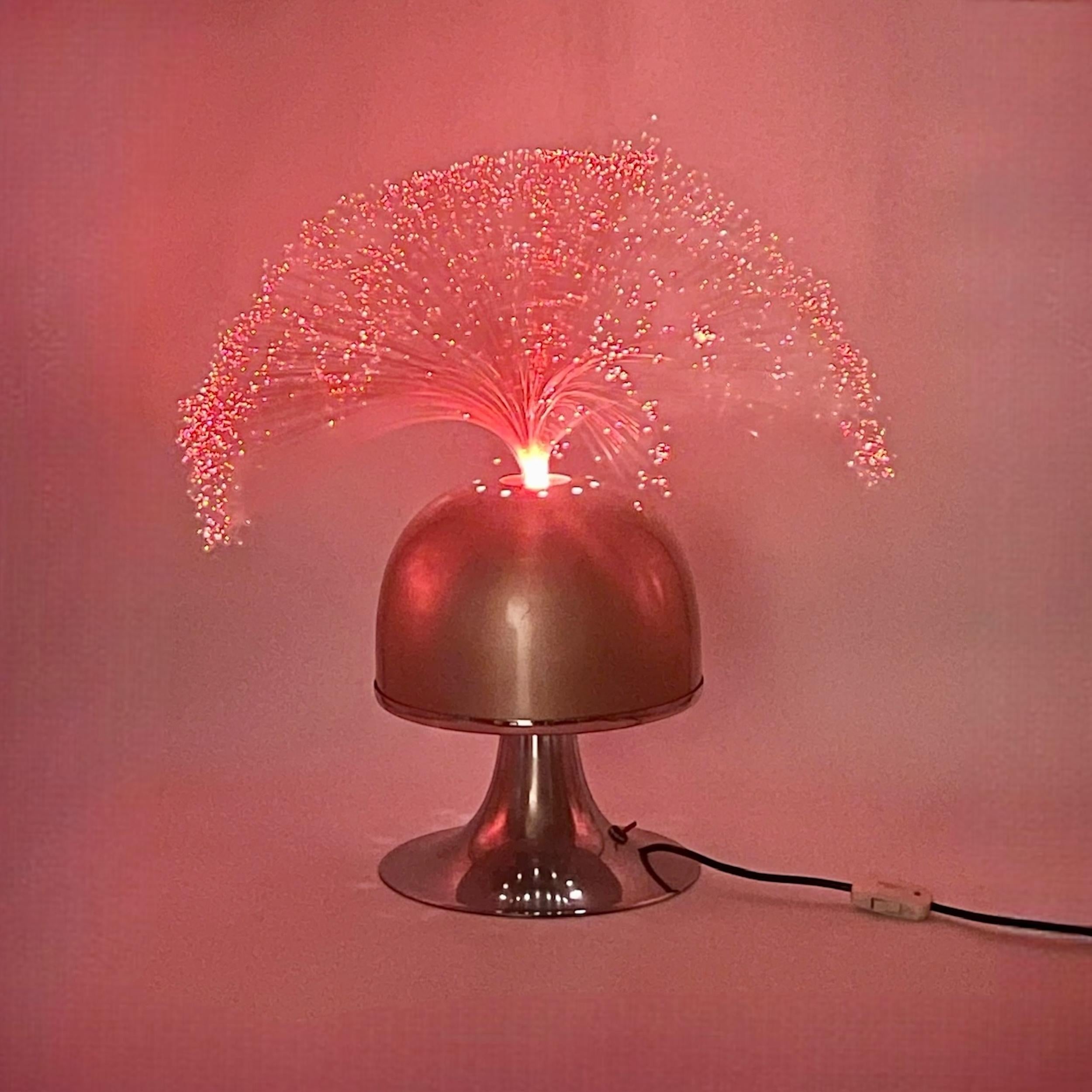 Vintage Ambiente Lampe mit rotierender Farbscheibe Pilz Dome Tulip Basis, 1960er Jahre im Angebot 4