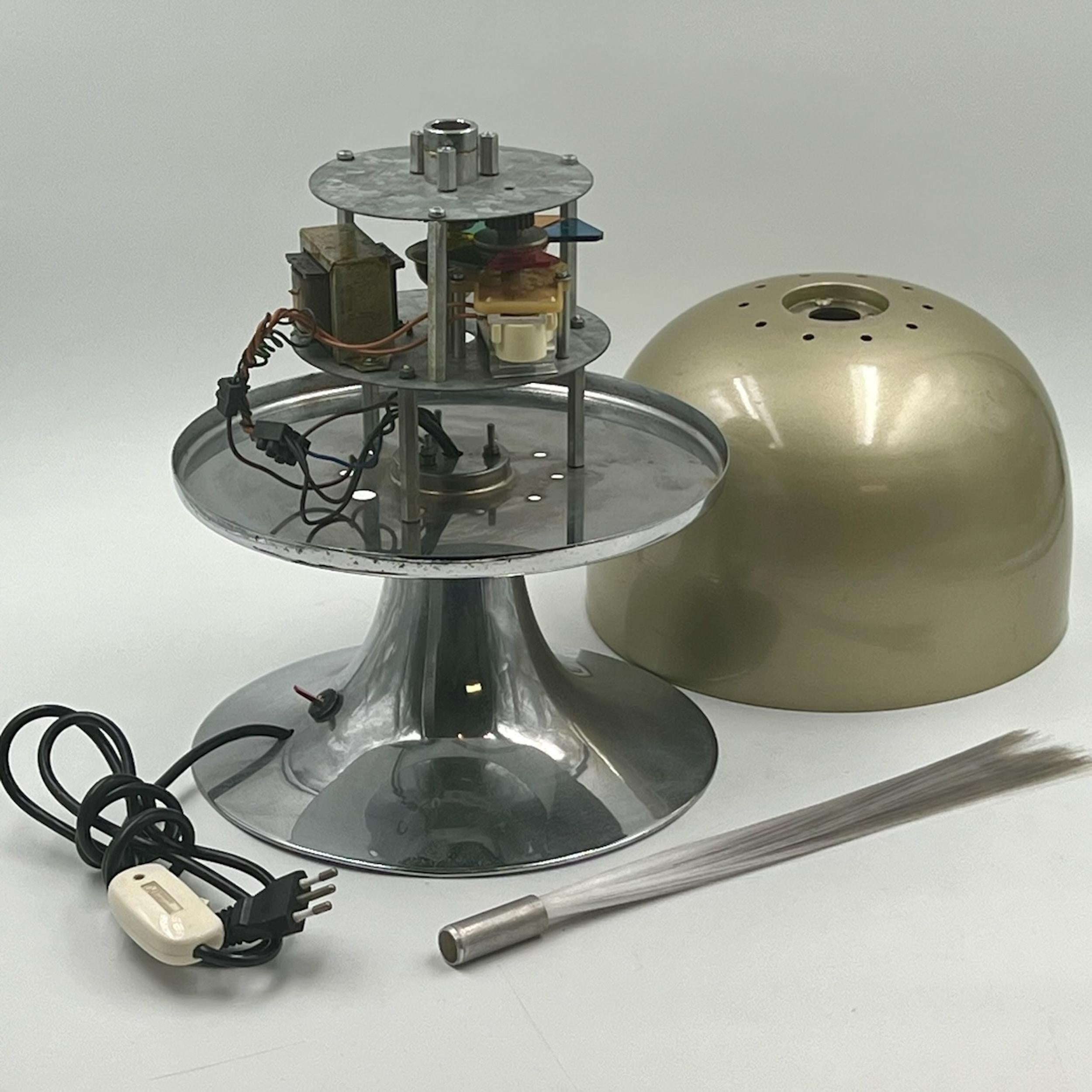 Vintage Ambiente Lampe mit rotierender Farbscheibe Pilz Dome Tulip Basis, 1960er Jahre im Angebot 2