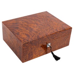 Used Amboyna Cigar Humidor Casket Dunhill 20th Century