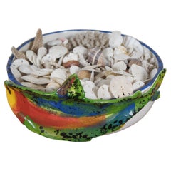 Vintage Amen Wardy Salmon Salad Centerpiece Bowl & Sea Shell Collection