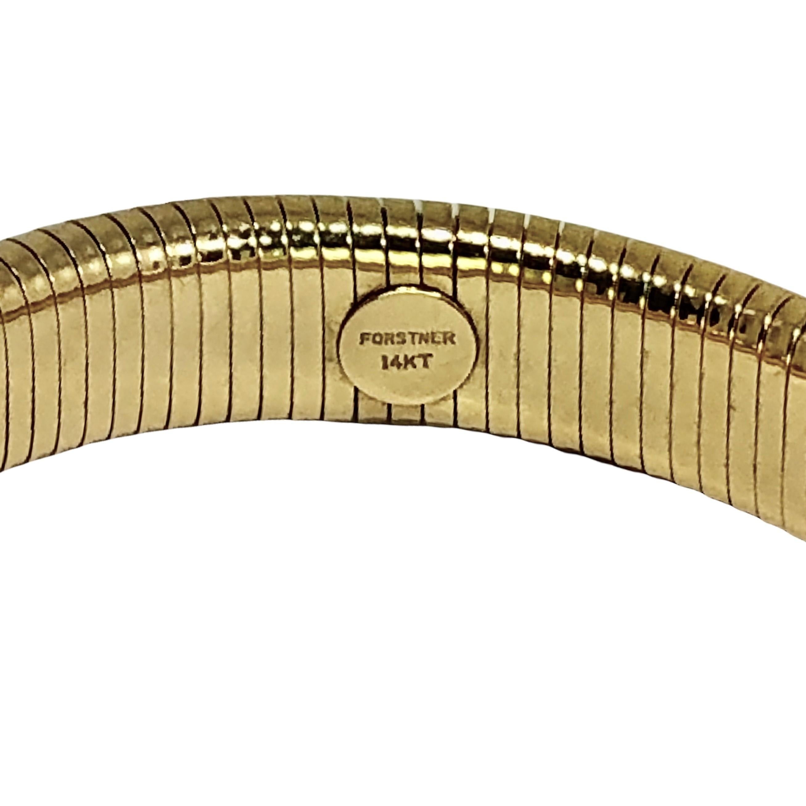 Vintage American 14K Yellow Gold Continuous Tubogas Bracelet In Good Condition In Palm Beach, FL