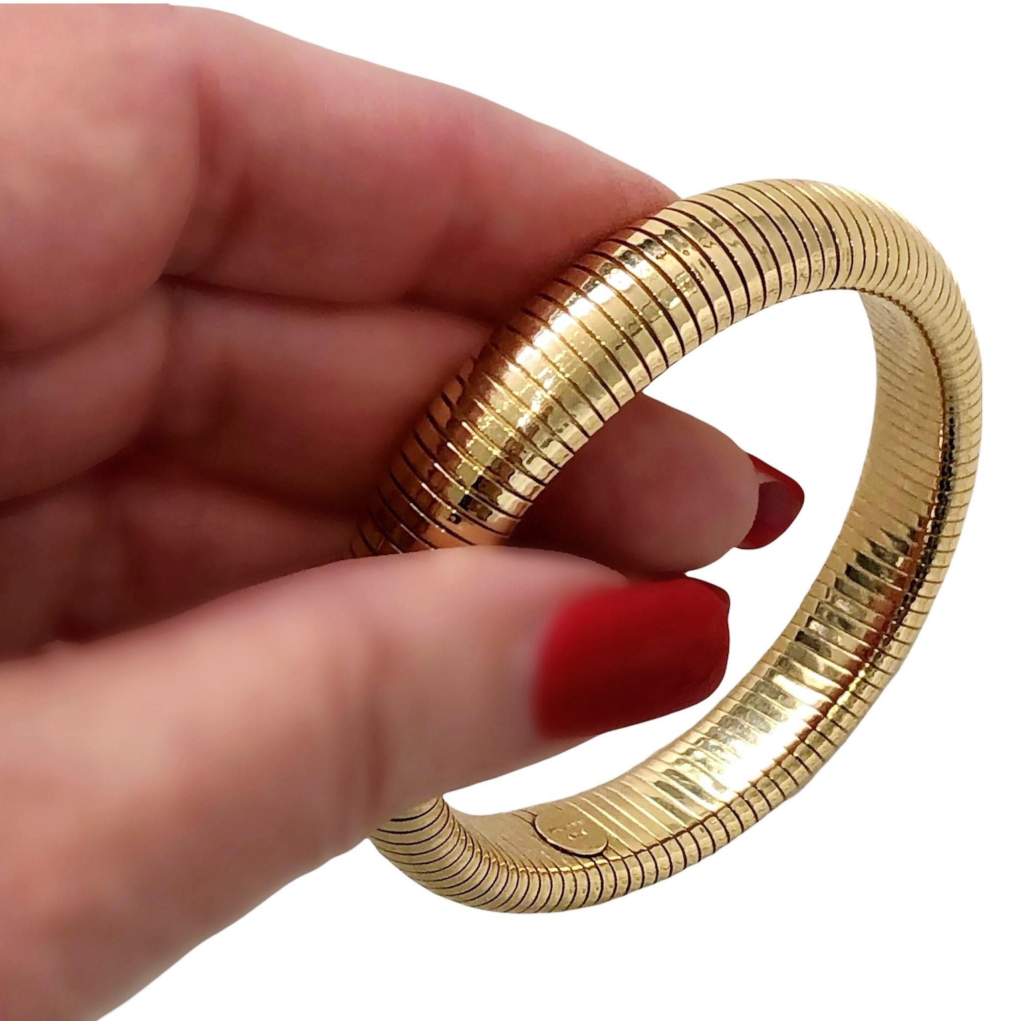 Women's Vintage American 14K Yellow Gold Continuous Tubogas Bracelet