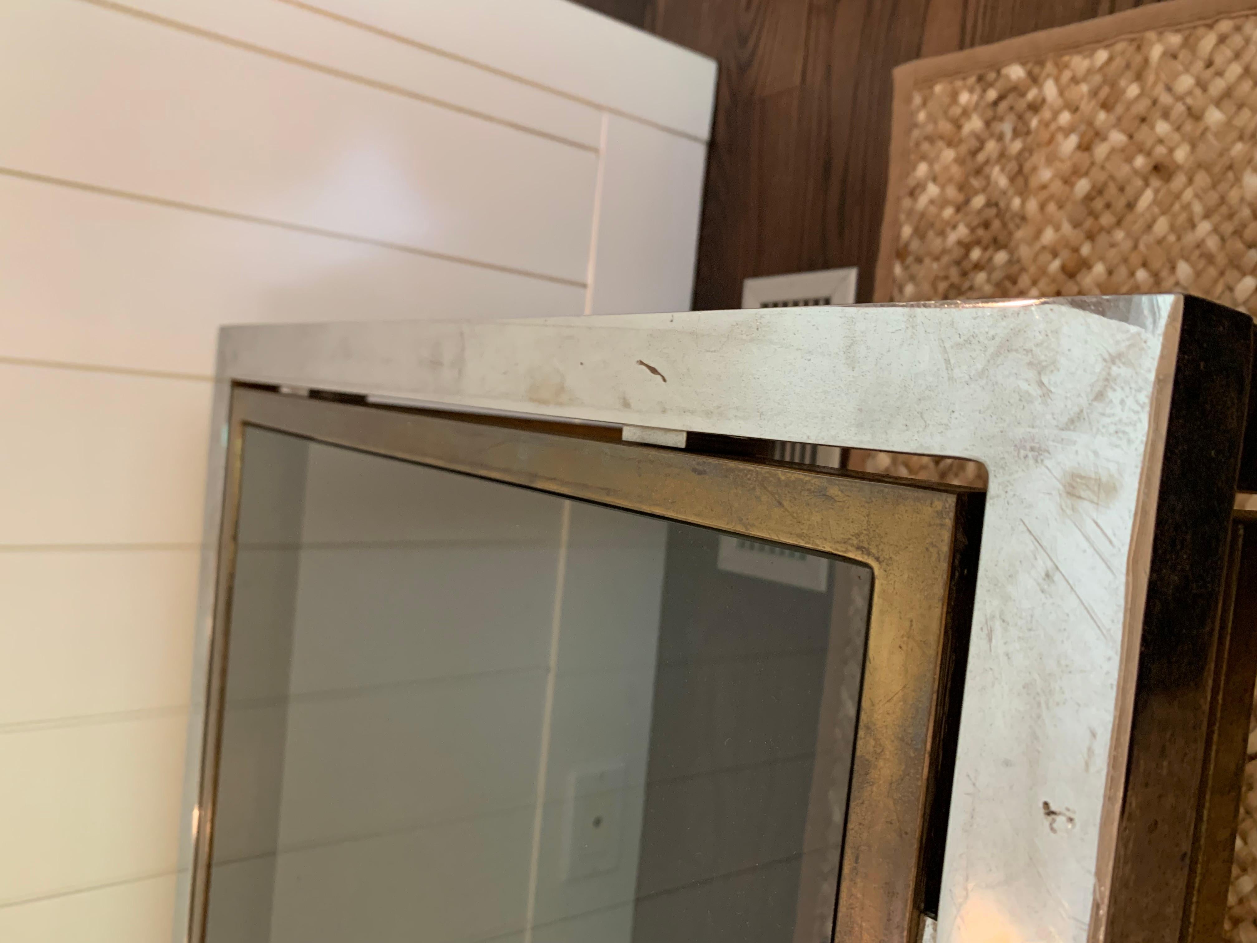 Vintage American 20th C. Chrome, Brass and Glass End Table In Good Condition In New York, NY