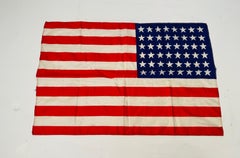 Vintage American 48 Sterne Kleine Seidenfahne