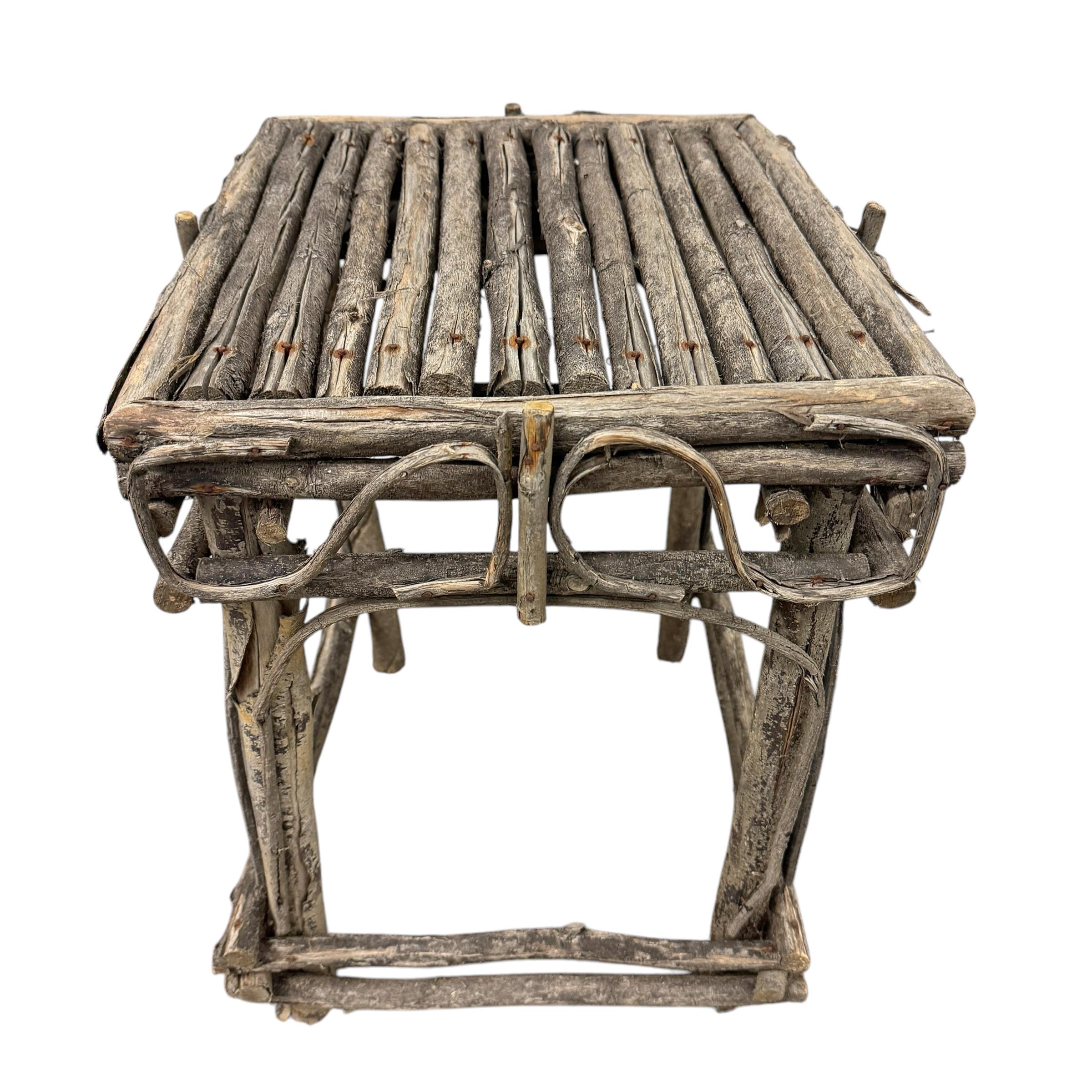 Vintage American Adirondack Style Twig Table 1