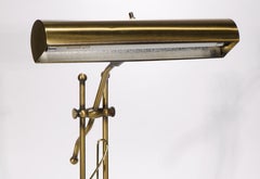 Vintage American Adjustable Brass Piano Desk Banker's Table Lamp, 1980s