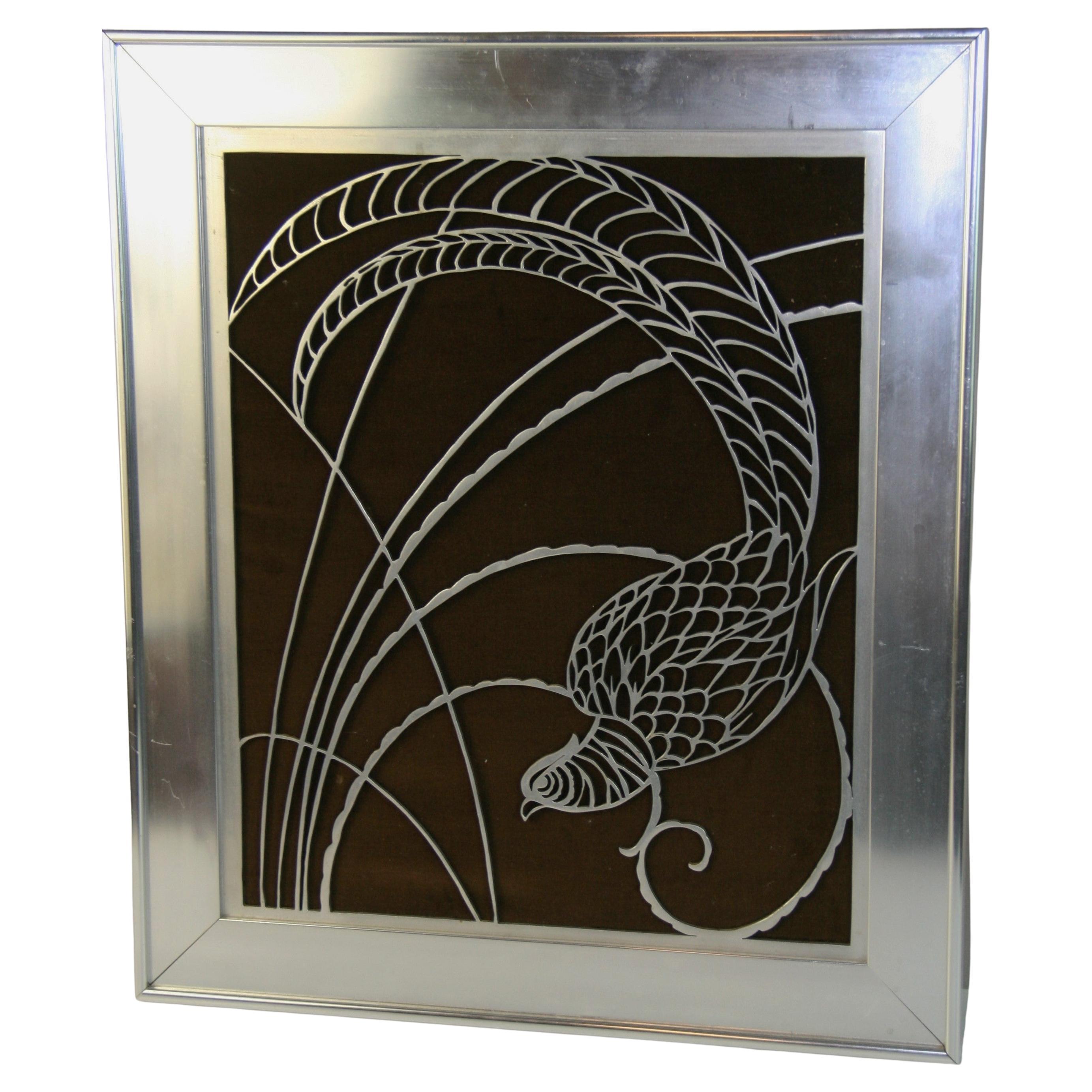 Vintage American Aluminum Bird  Reposse Wall Sculpture