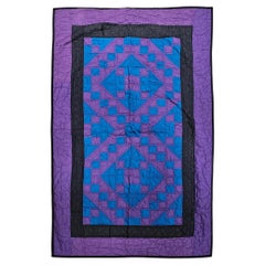 Vintage Amish Jacob's Ladder Quilt en coton, cousu à la main