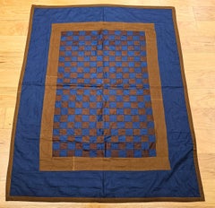 Vintage Pennsylvania Amish “One Patch” Hand-Stitched Crib Quilt