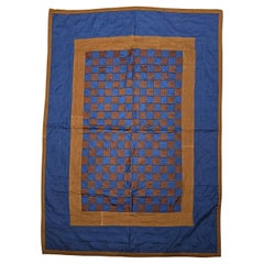 Colcha de cuna vintage Pennsylvania Amish "One Patch" cosida a mano