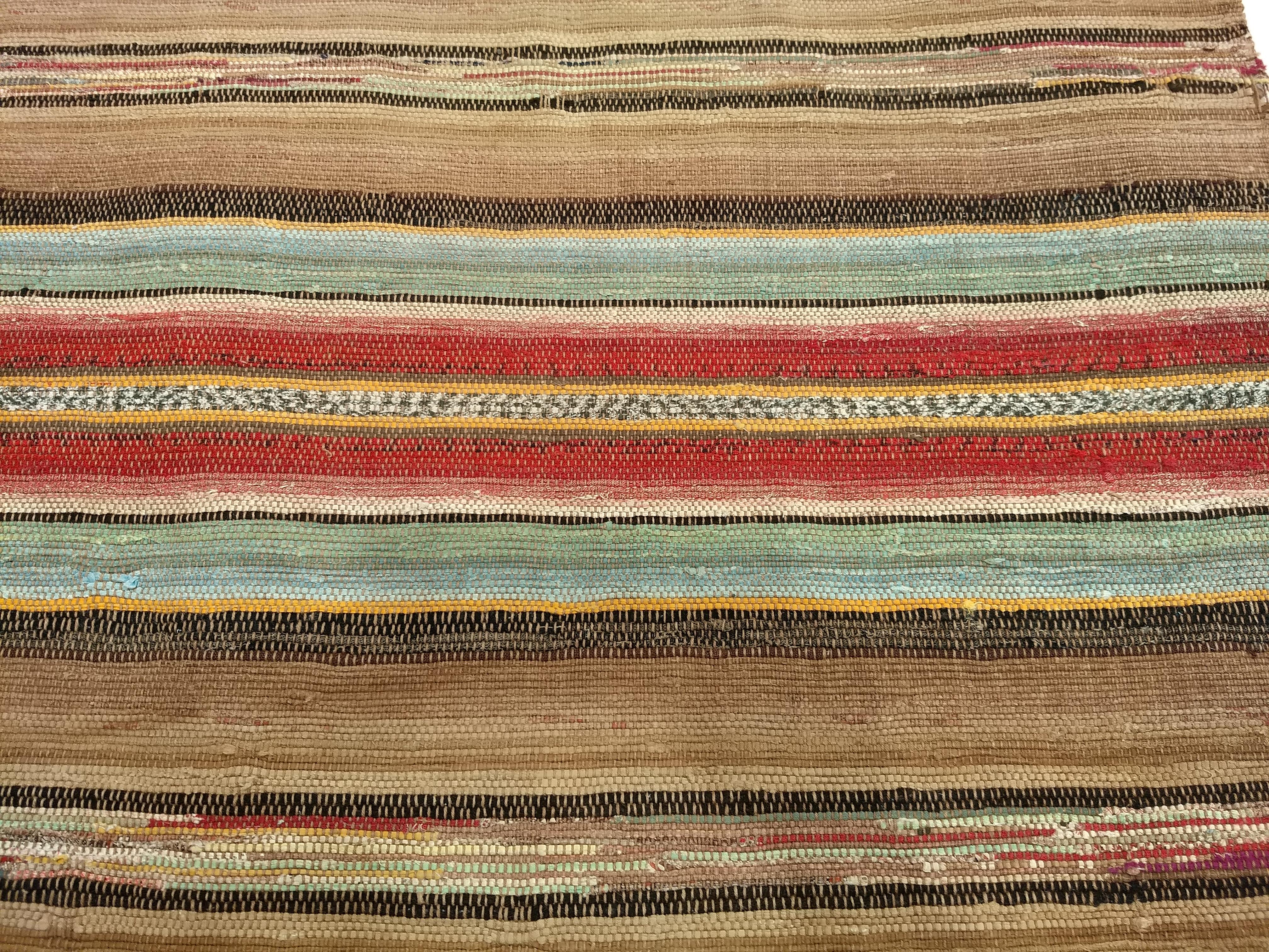 Vintage American Amish Rag Runner For Sale 4