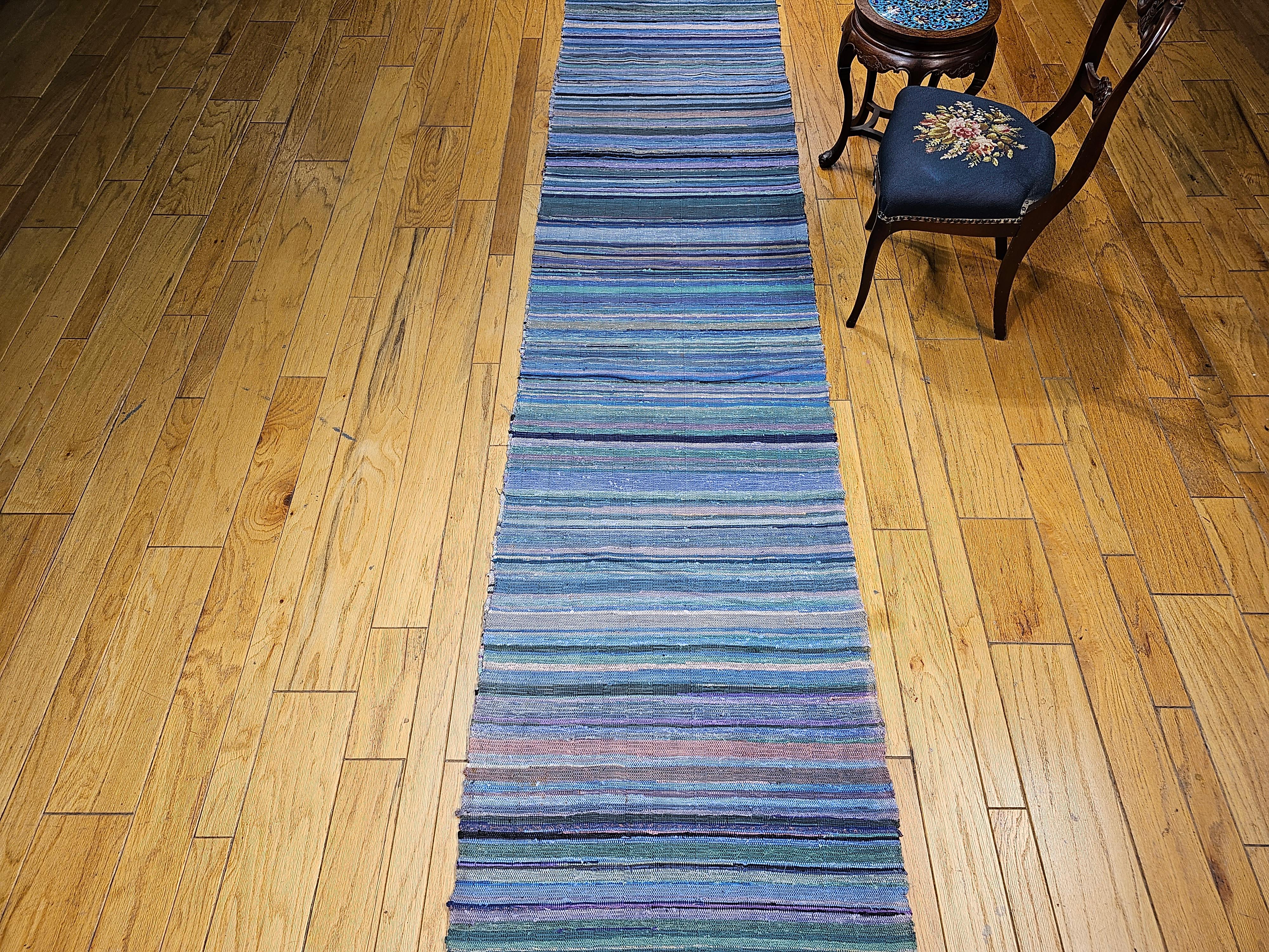 Vintage American Amish Rag Runner For Sale 6