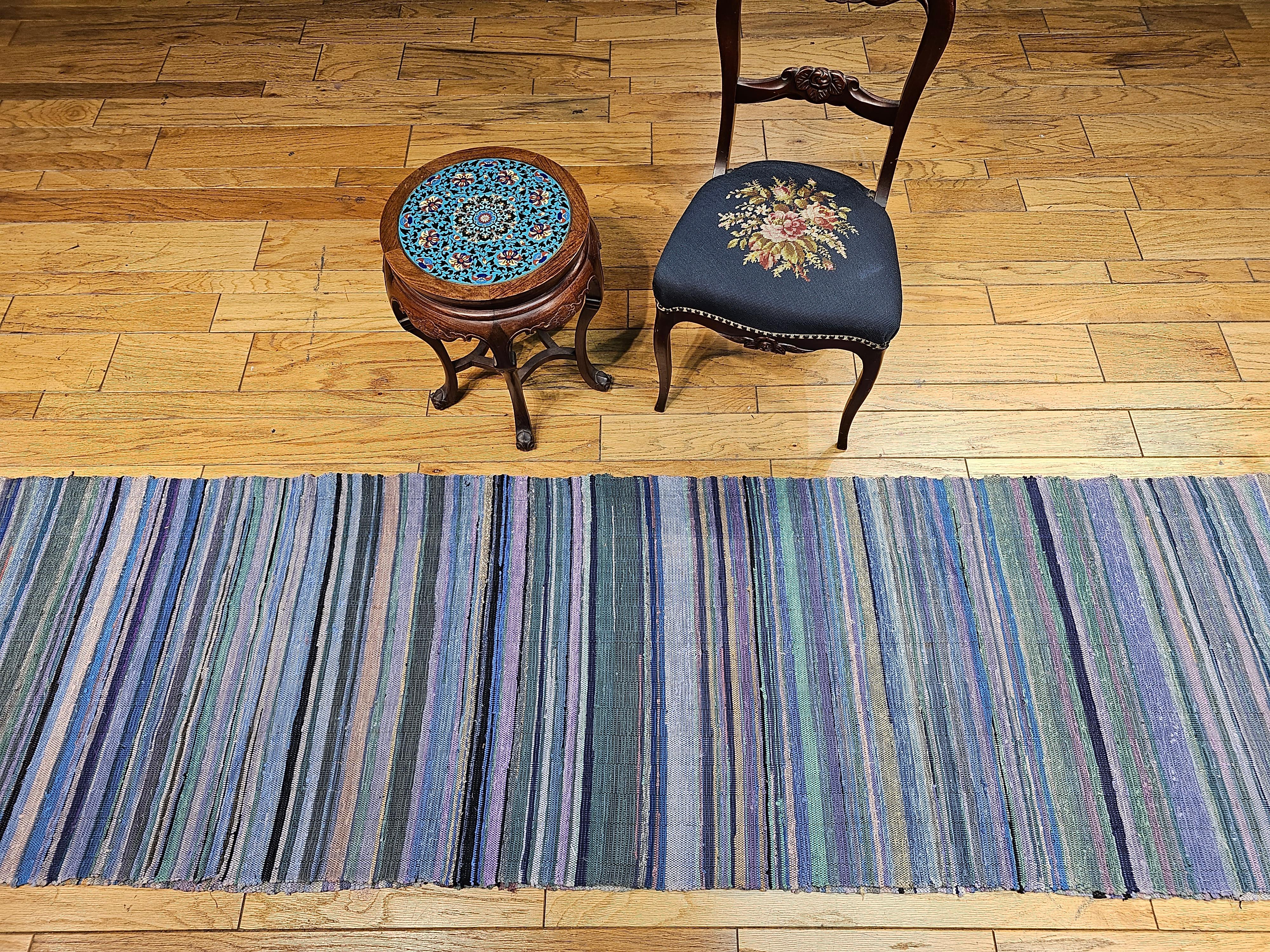 Vintage American Amish Rag Runner For Sale 8