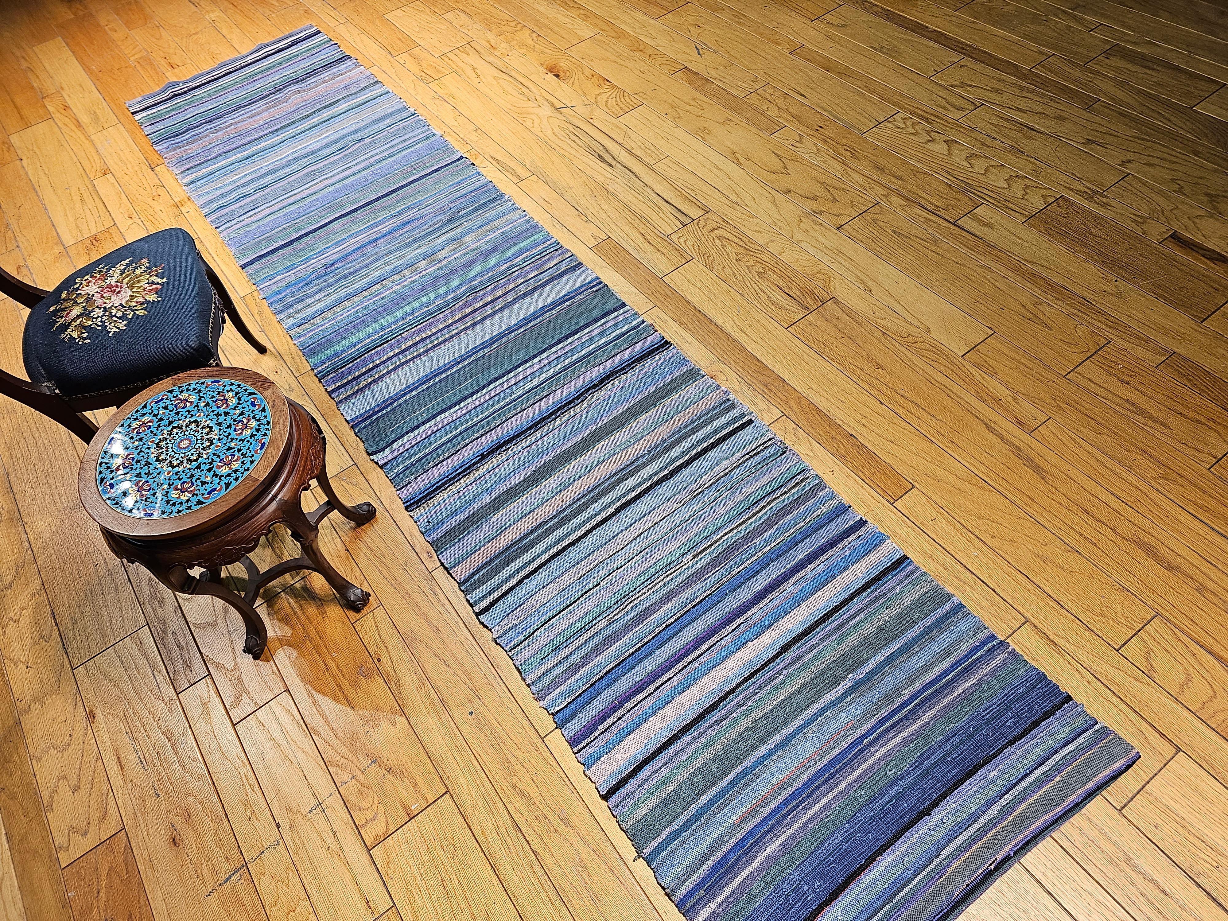 Vintage American Amish Rag Runner For Sale 9