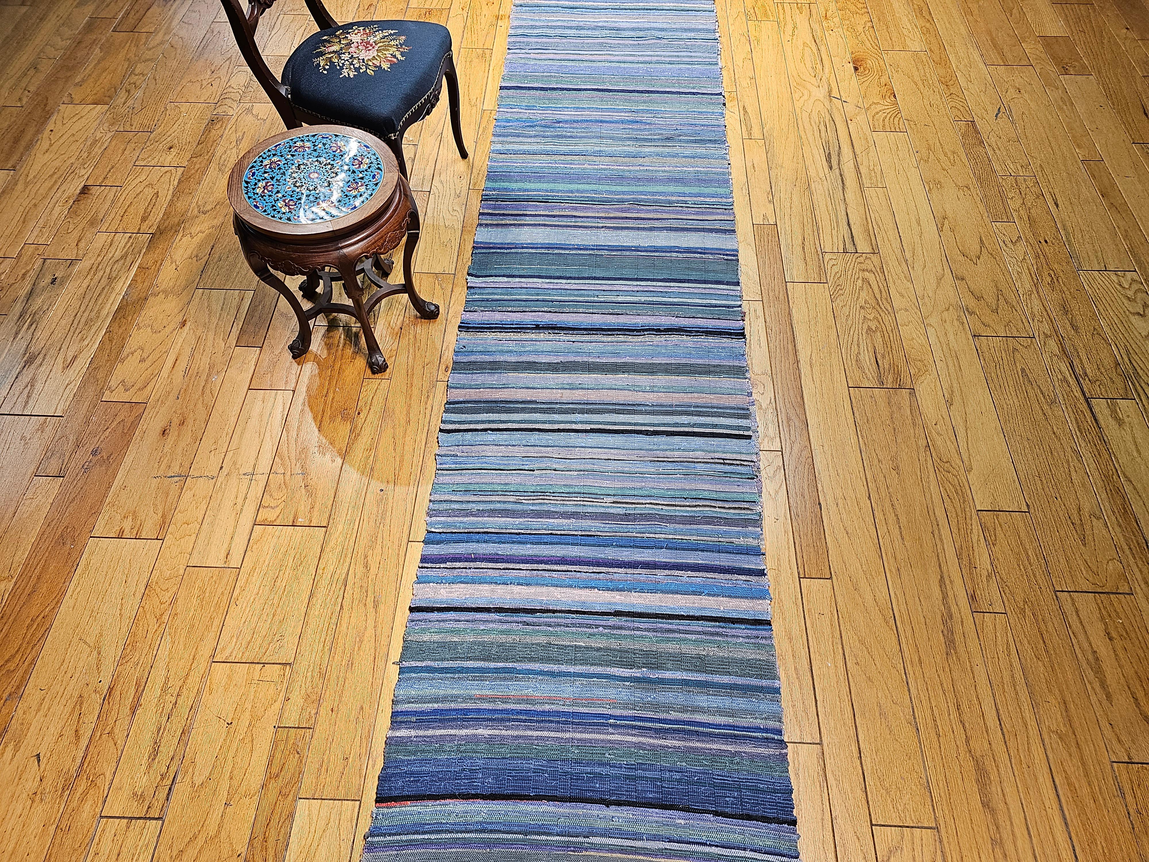 Vintage American Amish Rag Runner For Sale 10