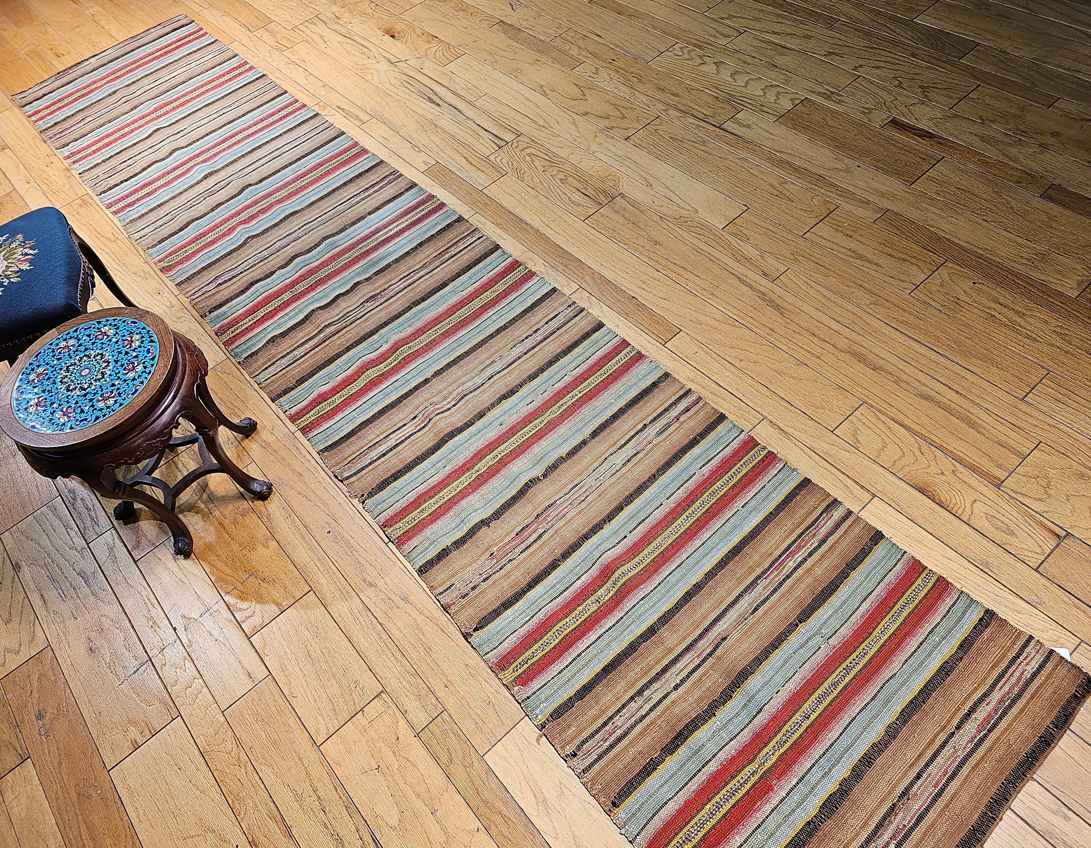 Vintage American Amish Rag Runner For Sale 10