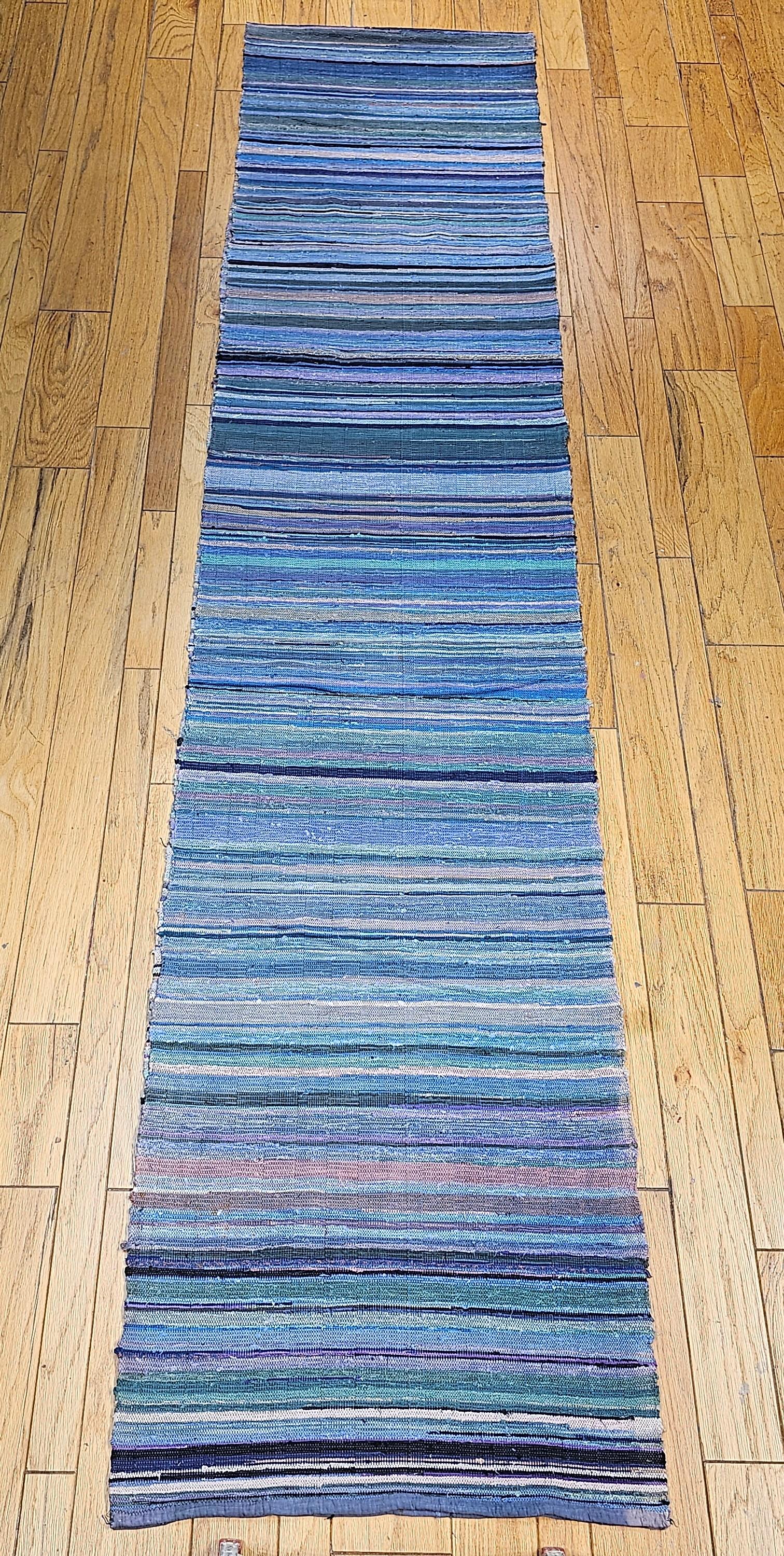 Vintage American Amish Rag Runner For Sale 12