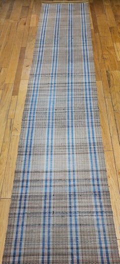 Vintage Hand-Woven Amish Rag Runner, Wool & Cotton, Early 1900s, USA
