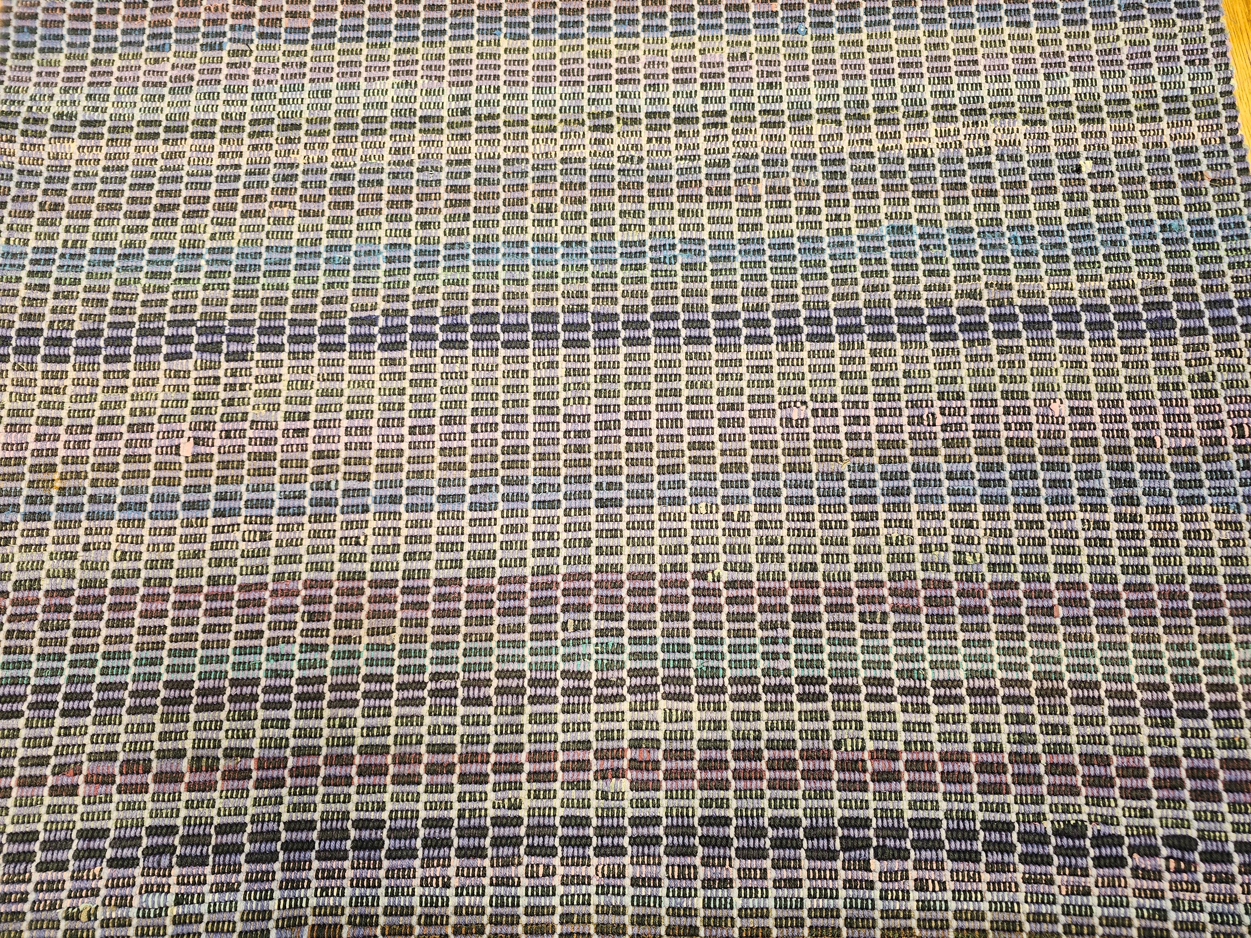 Vintage American Amish Rag Runner In Good Condition For Sale In Barrington, IL