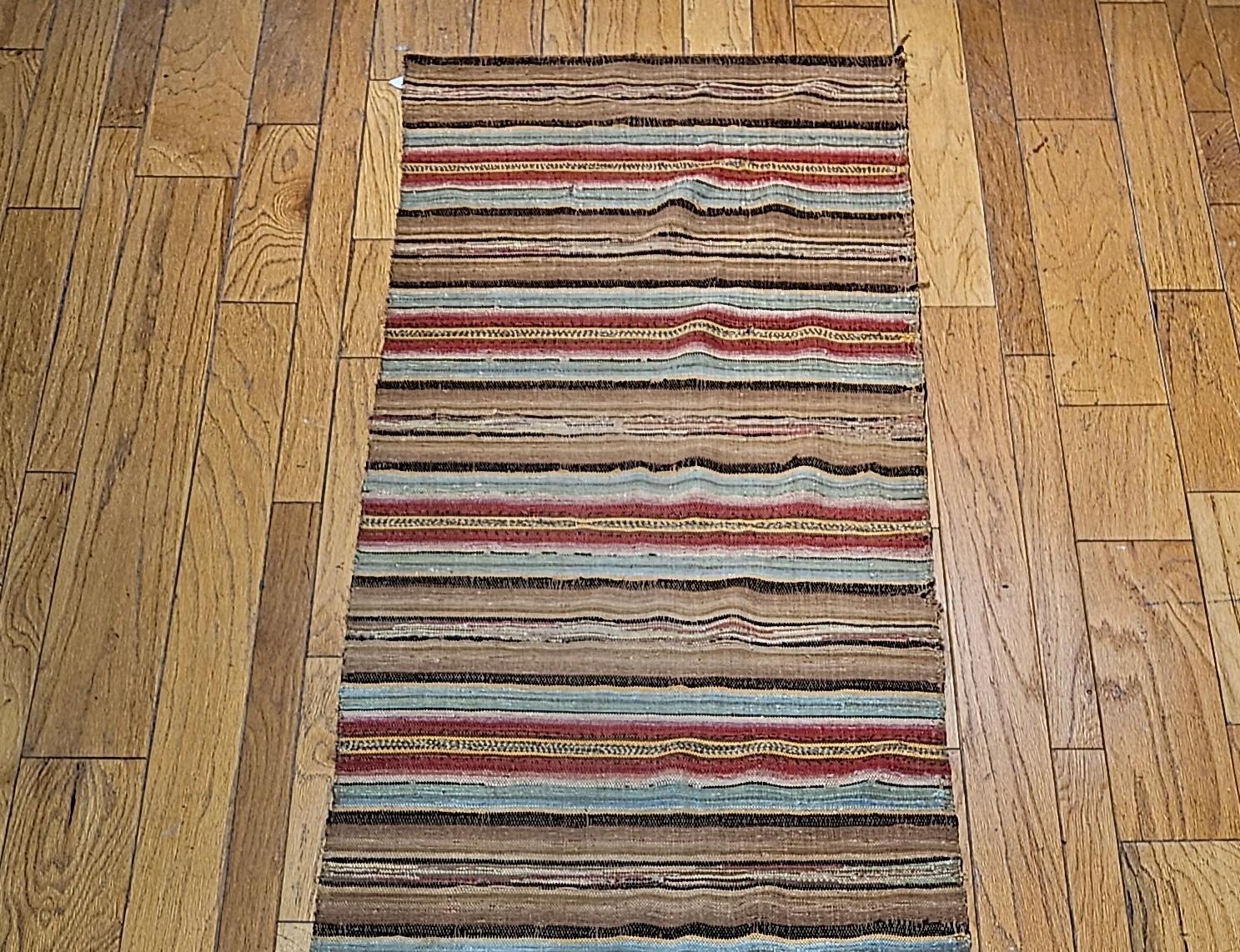 20th Century Vintage American Amish Rag Runner For Sale