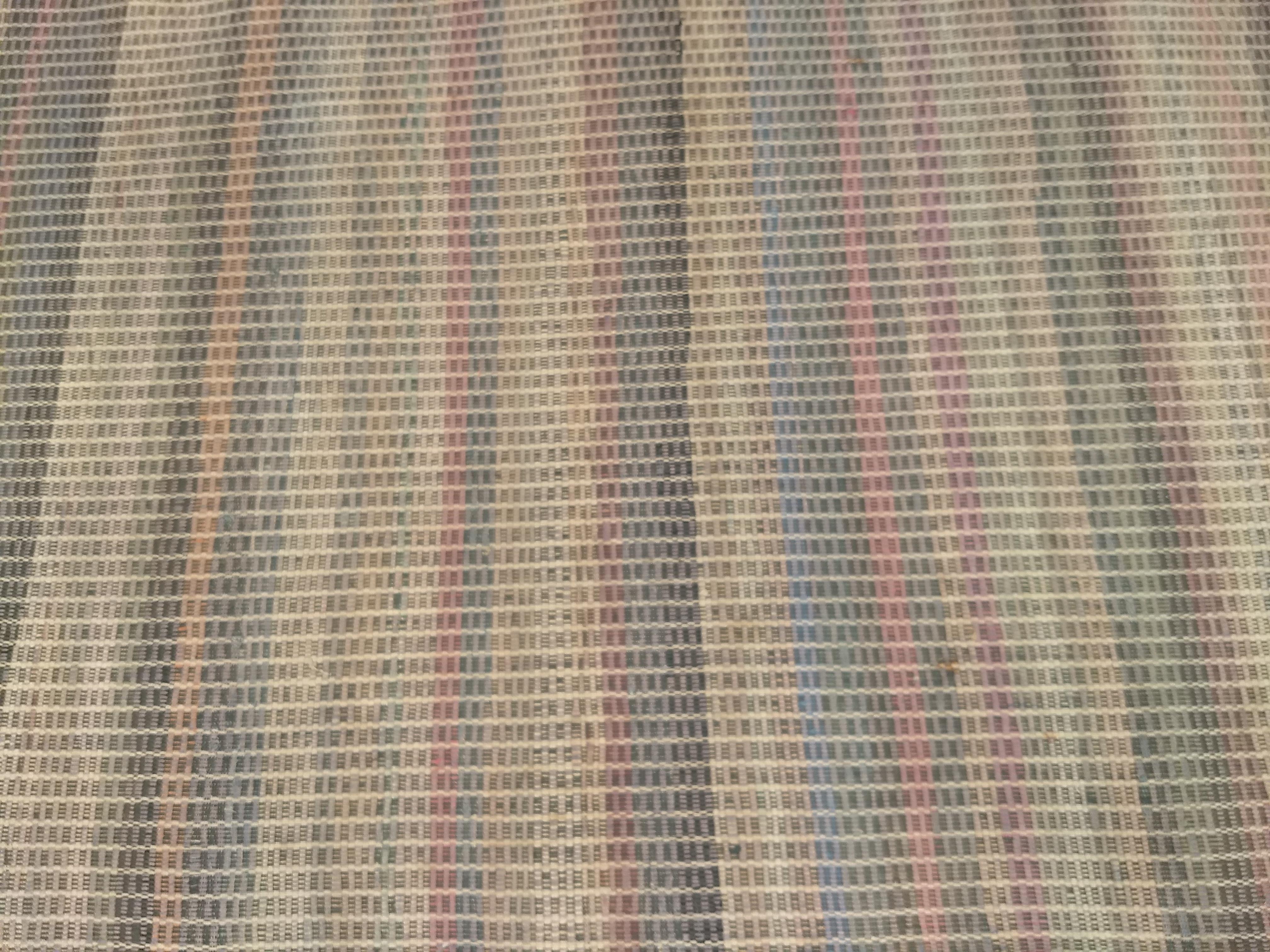 Wool Vintage American Amish Rag Runner For Sale